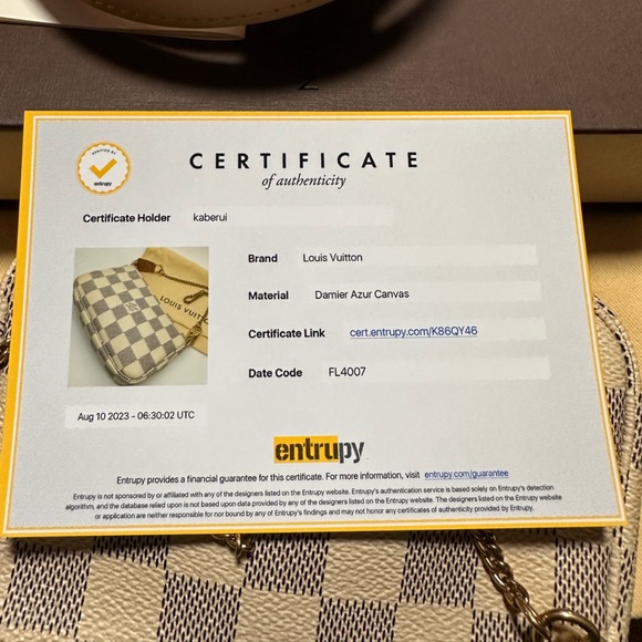 Louis Vuitton Azur Mini Pochette accessories Clutch Wristlet Pouch - Picture 10 of 16